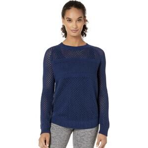 prAna Kokimo Blue Pullover Mesh Sweater